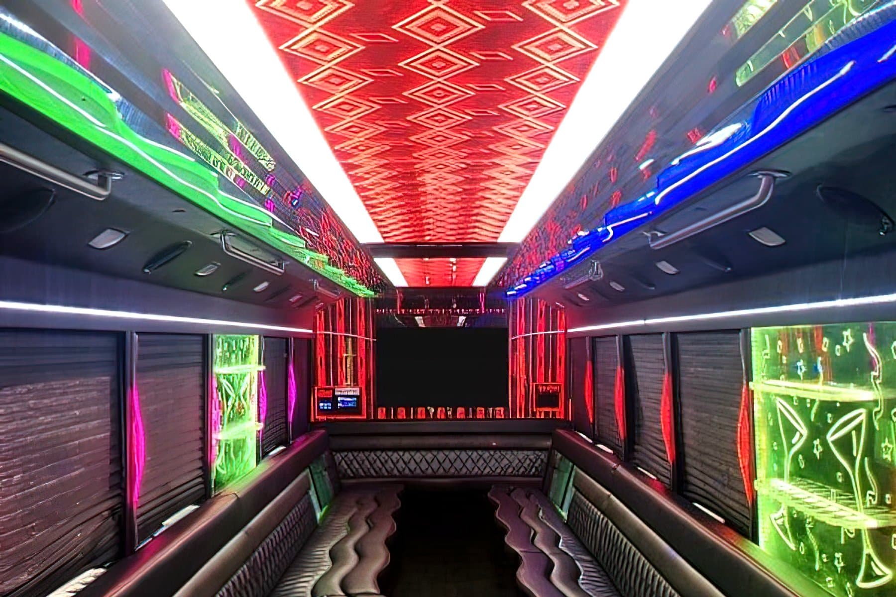 42 Passenger Limo Party Bus With Bathroom exterior 2