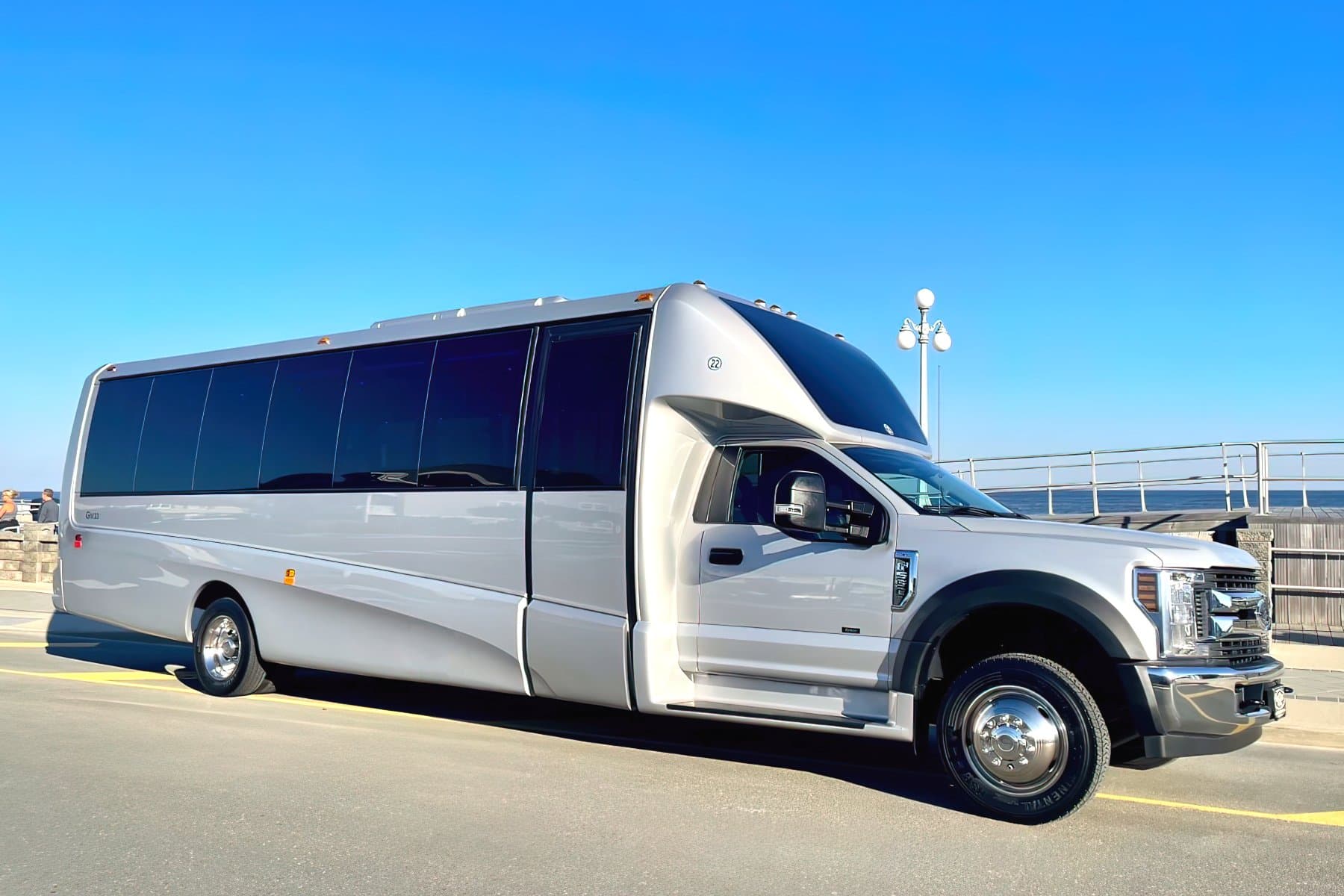 24 PAX Party Bus Limo Silver - Party Bus for charter