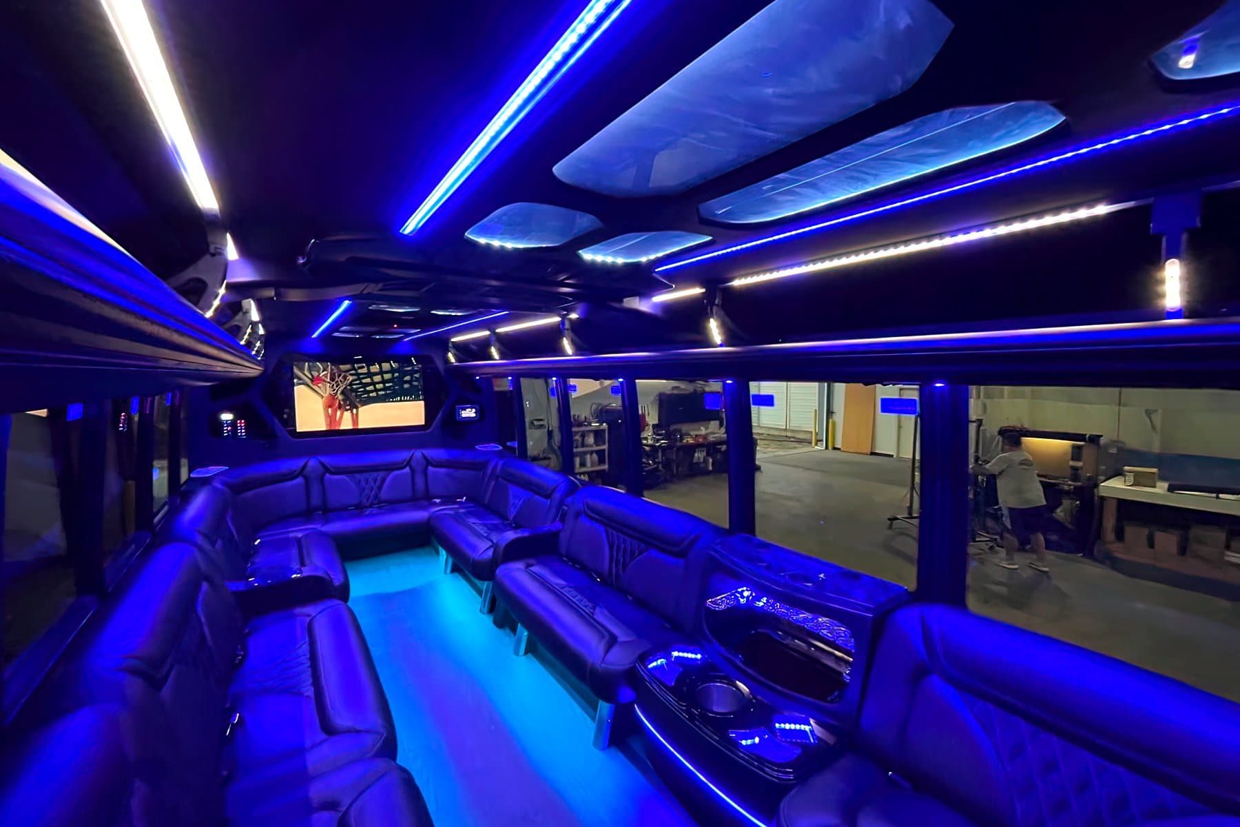 24 PAX Party Bus Limo Silver exterior 3