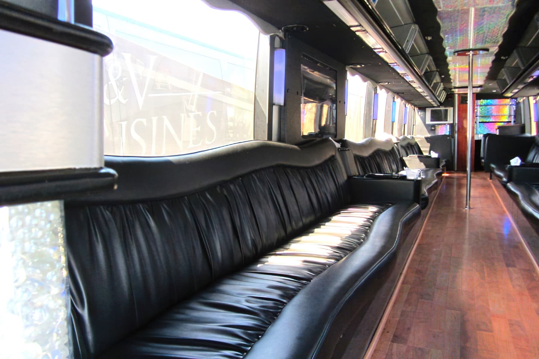 55 Passenger Prevost Lounge Party Bus exterior 3