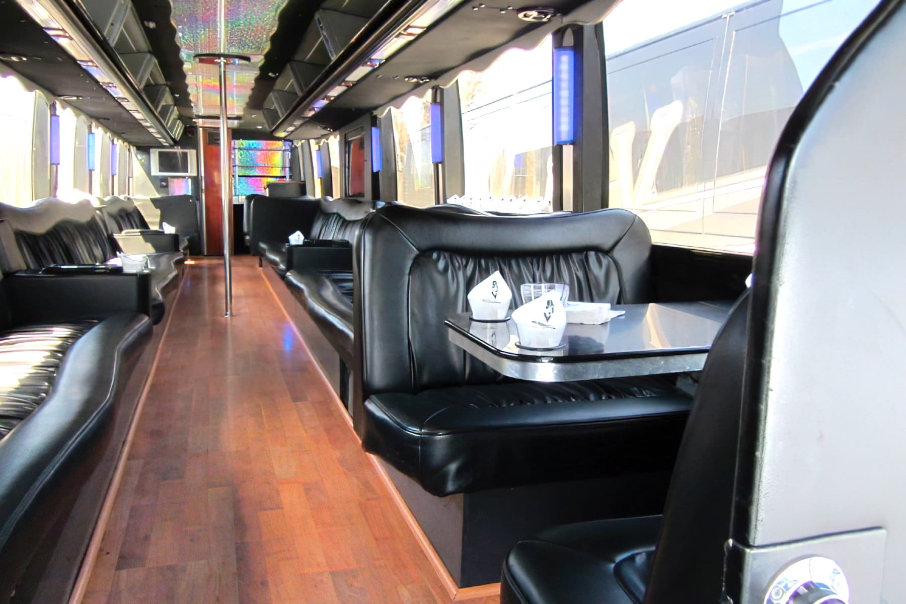 55 Passenger Prevost Lounge Party Bus exterior 4